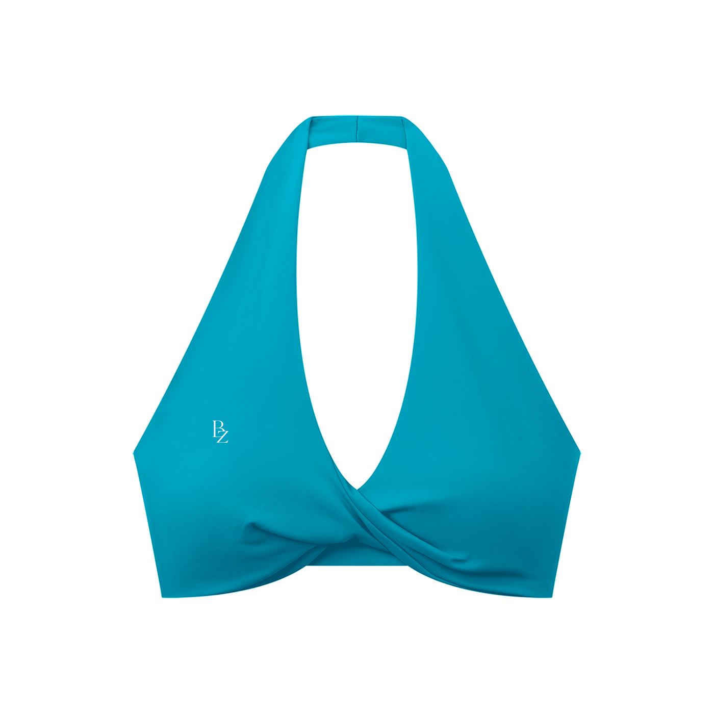 Women’s Pleated Halter Sports Bra – Twist Front Workout Crop Top