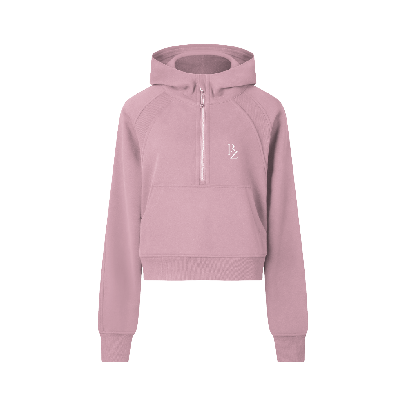 Women’s Cropped Half-Zip Hoodie – Heavyweight Workout & Athleisure Pullover