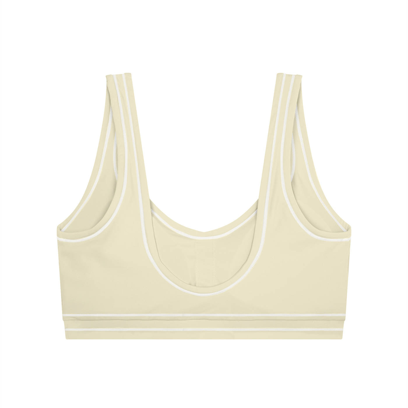 Women’s Topstitch Sports Bra – U-Neck Yoga & Workout Crop Top