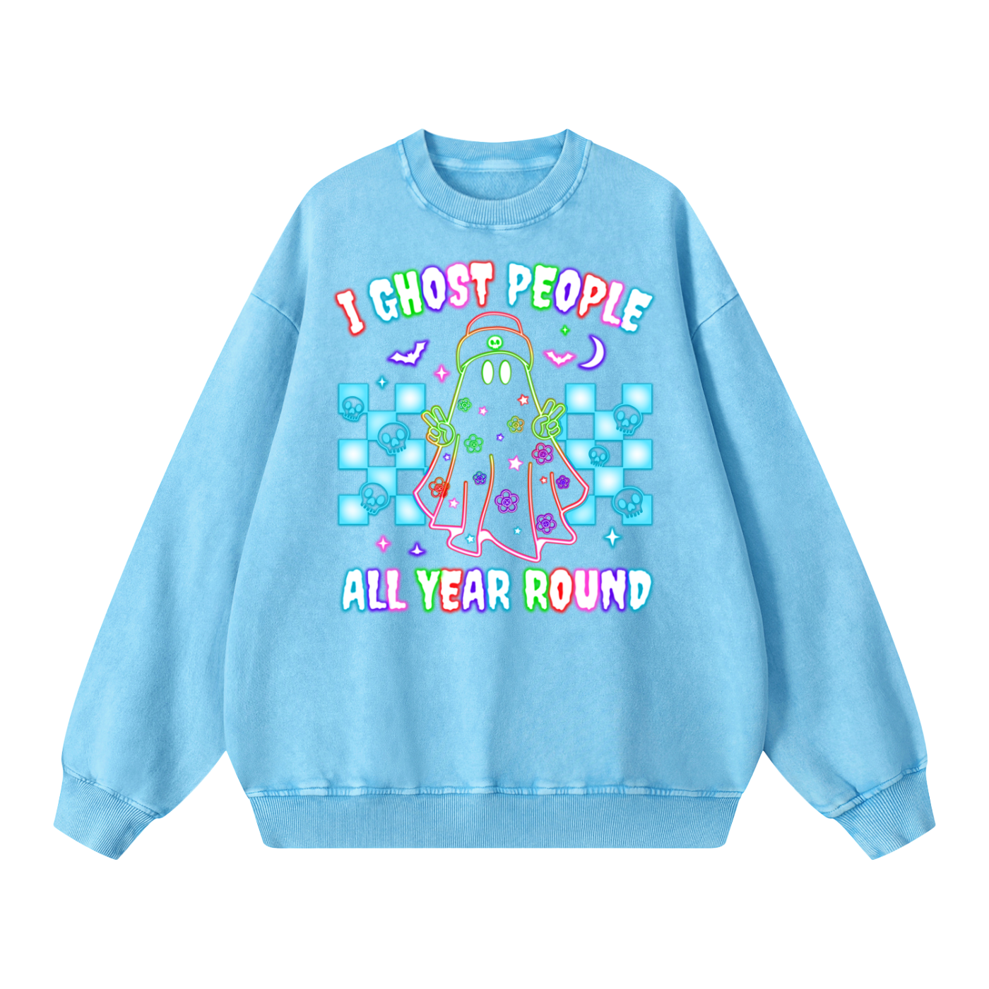 Ghost Halloween Oversized Sweatshirt - Halloween Sweater- gifts for Halloween - Halloween Costumes - Funny Sweater