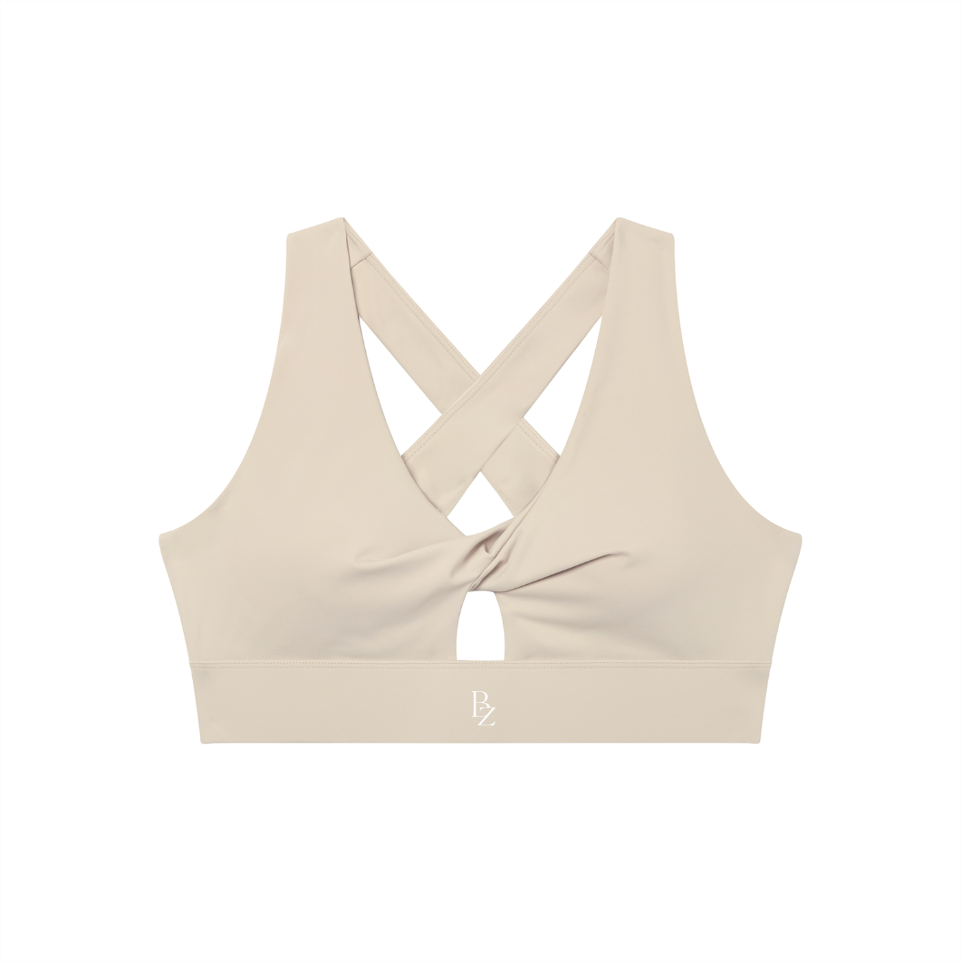 Women’s Twist Front V-Neck Sports Bra – Flattering Workout Crop Top