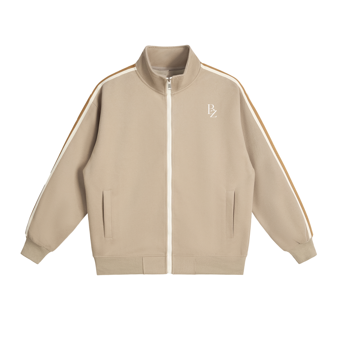 Contrast Side-Stripe Stand Collar  Jacket