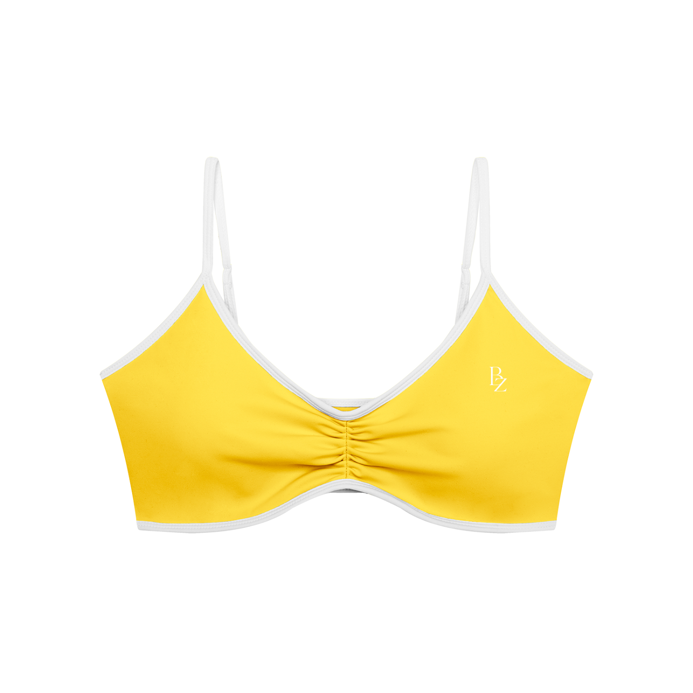 Women’s Ruched V-Neck Sports Bra – Color Block Workout Crop Top