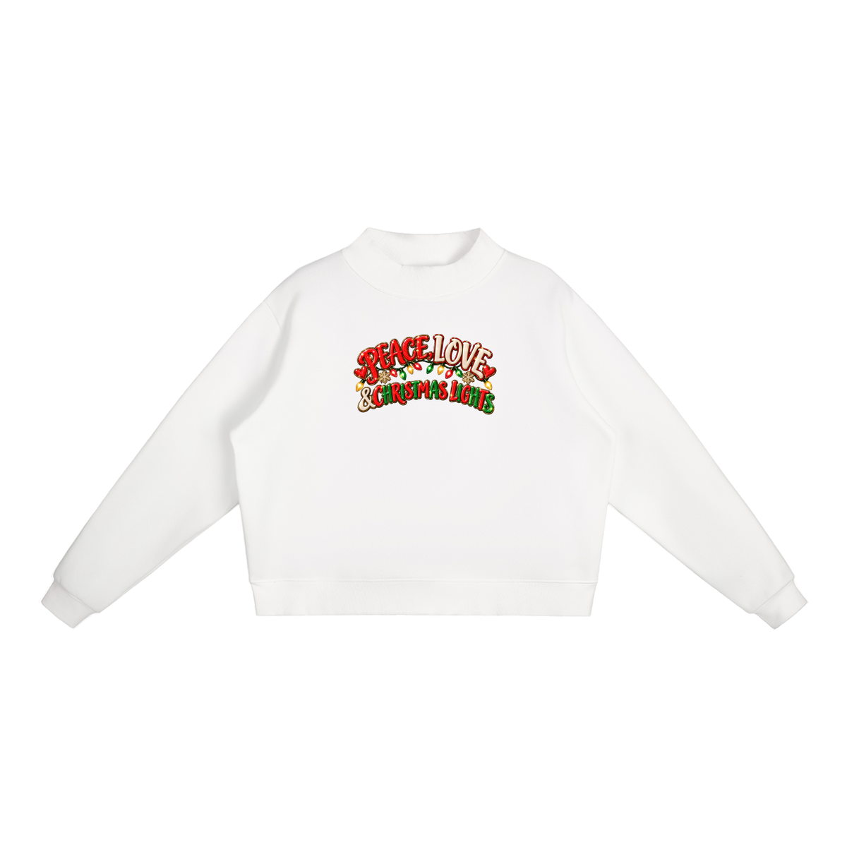 Essential Fleece Mock-Neck Crew Sweatshirt