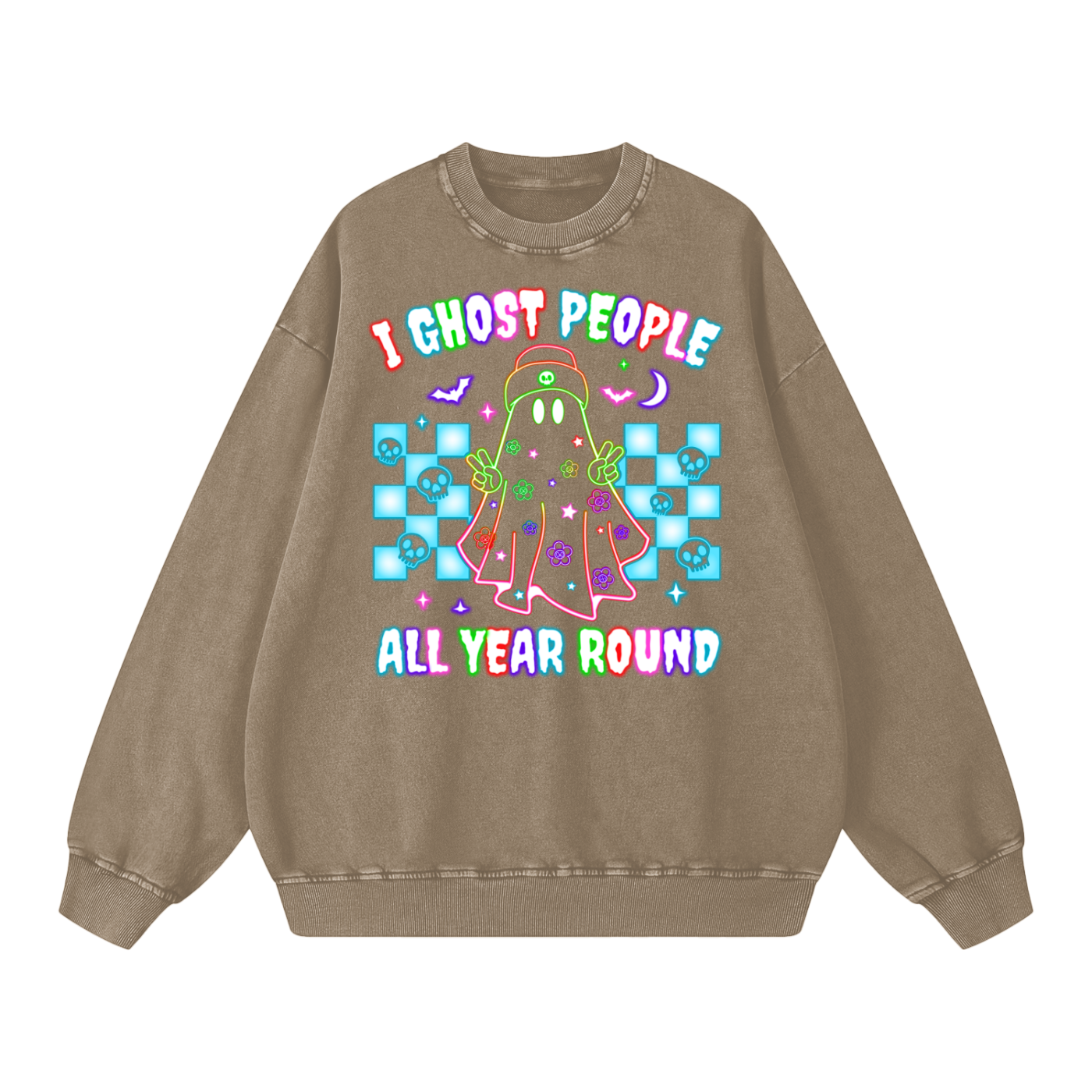 Ghost Halloween Oversized Sweatshirt - Halloween Sweater- gifts for Halloween - Halloween Costumes - Funny Sweater