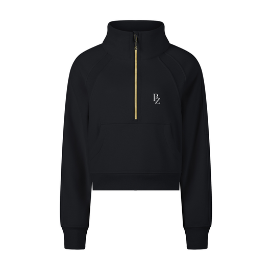 Women’s Cropped Half-Zip Sweatshirt – Cozy Gym & Athleisure Pullover