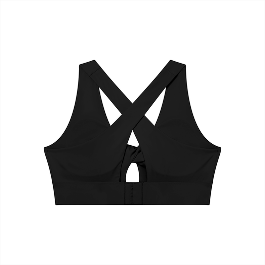 Women’s Twist Front V-Neck Sports Bra – Flattering Workout Crop Top