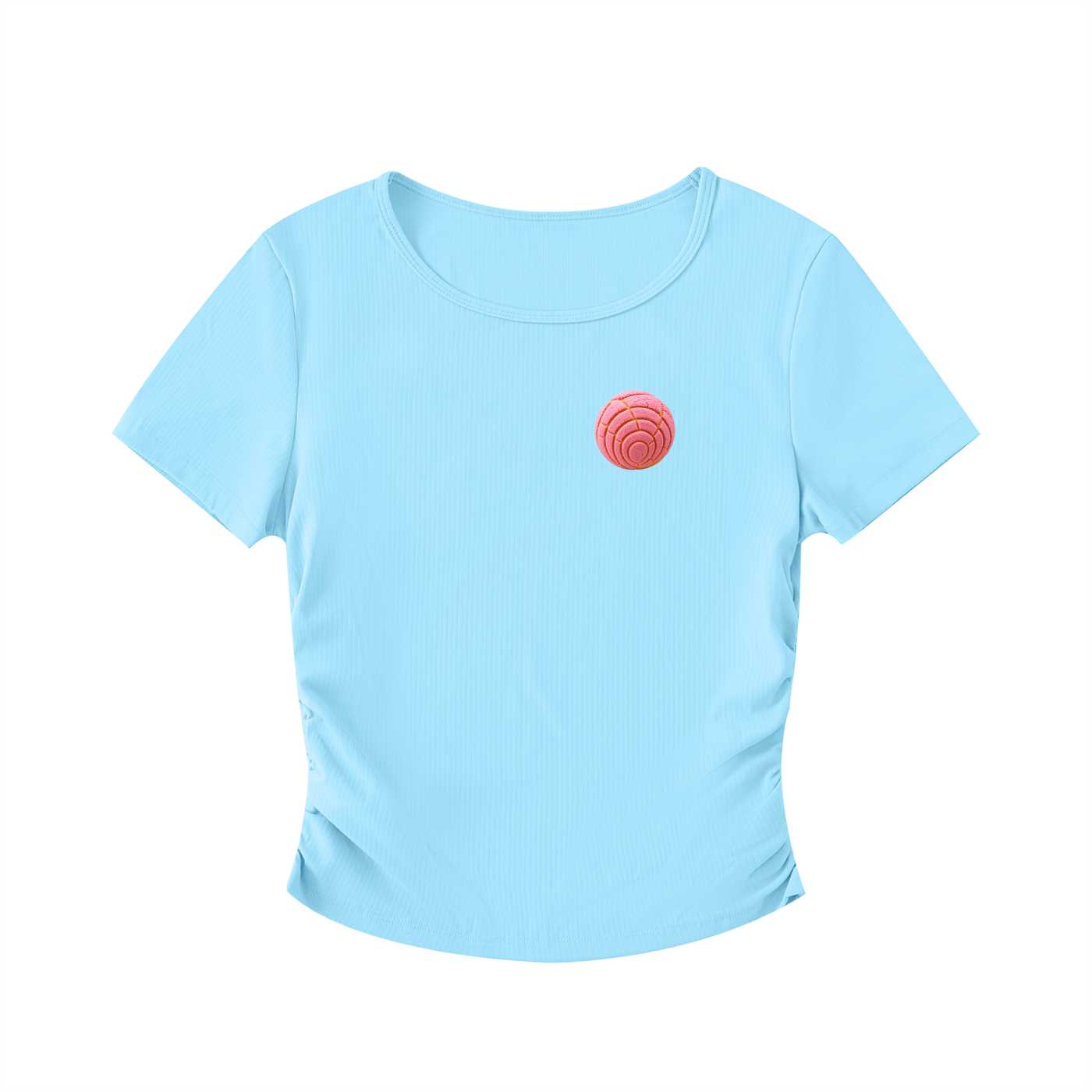 Cafecito y Chisme Ruched Crop Top – Latina Pan Dulce Graphic Tee