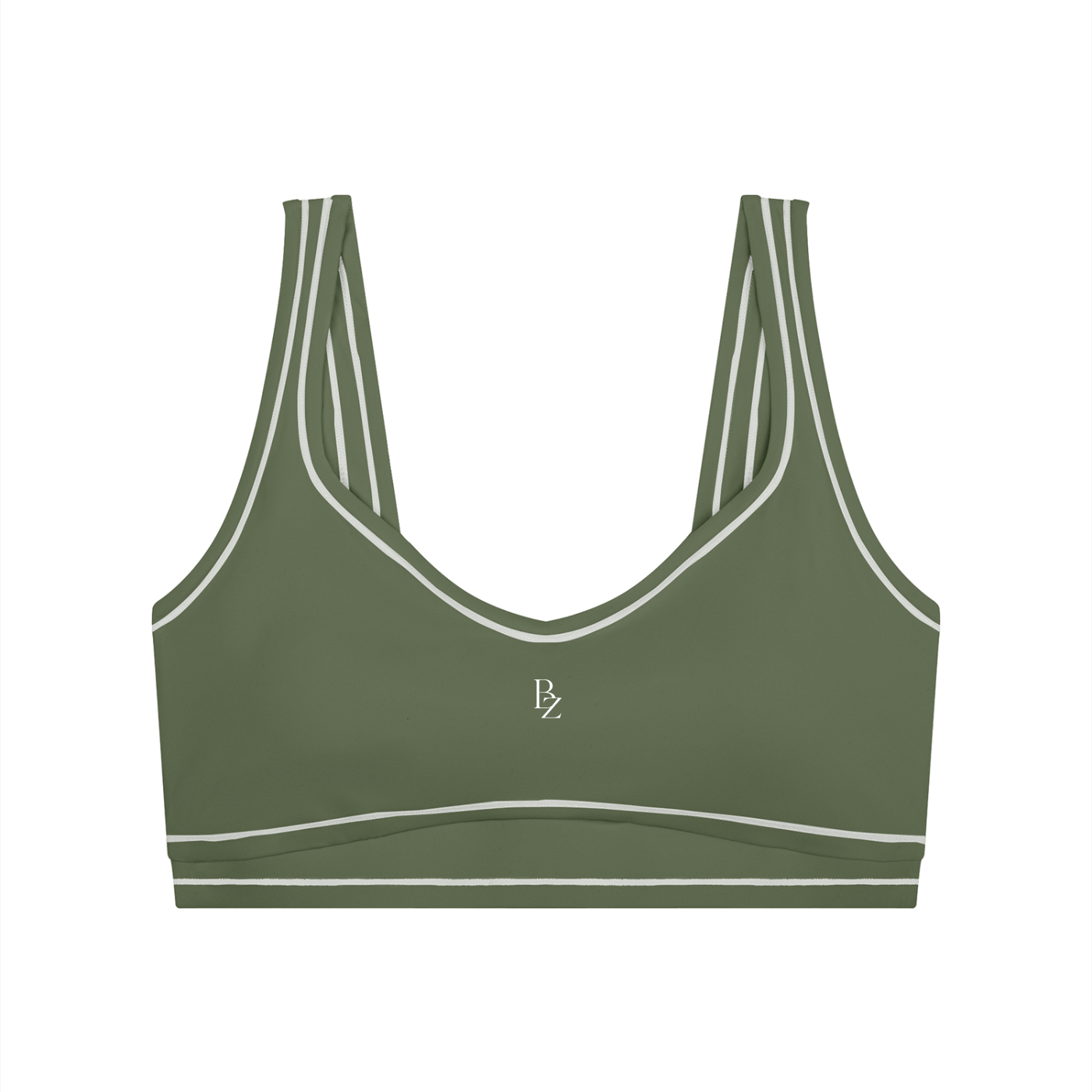 Women’s Topstitch Sports Bra – U-Neck Yoga & Workout Crop Top