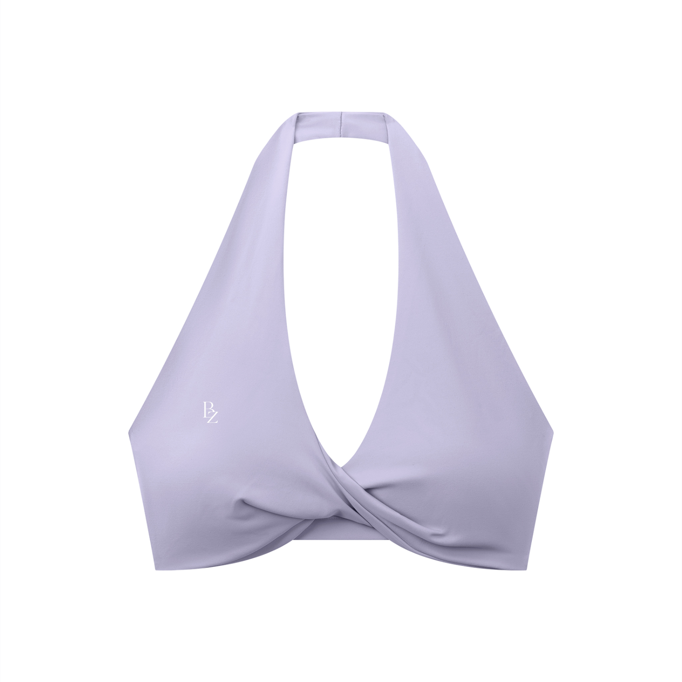 Women’s Pleated Halter Sports Bra – Twist Front Workout Crop Top