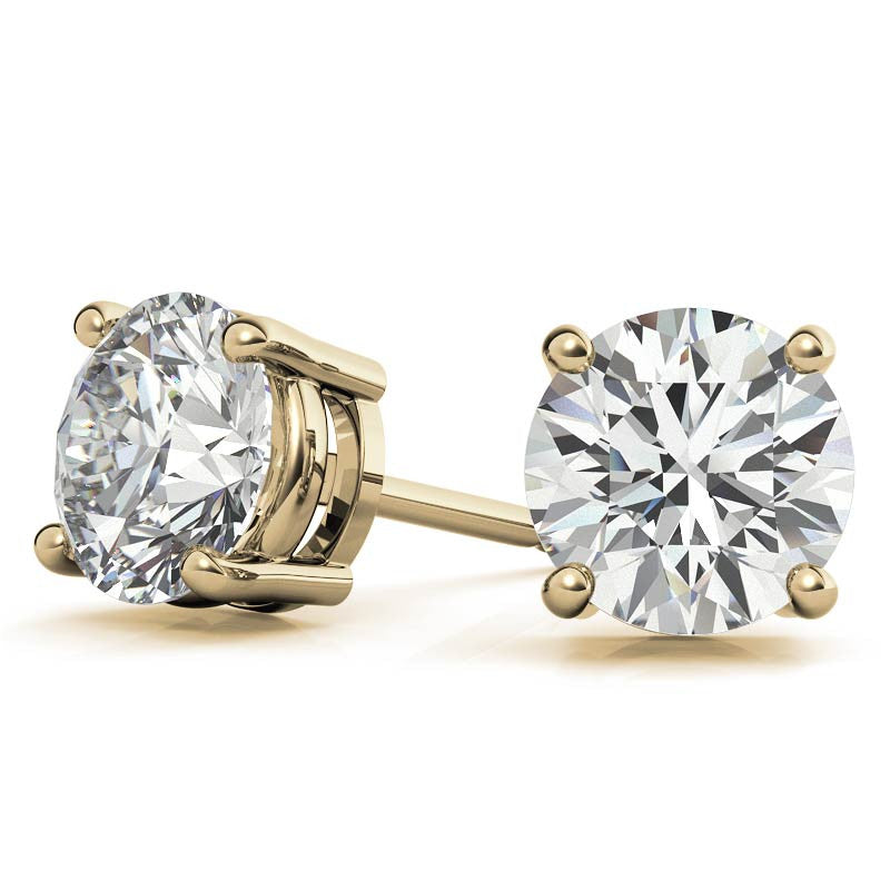 1.50 CTW Lab Grown Diamond Round Stud Earrings in 14K Solid Gold – G/vs Cert
