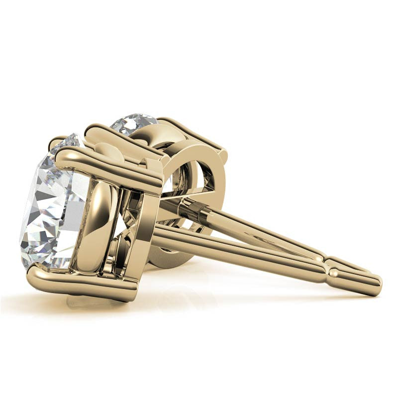 1.50 CTW Lab Grown Diamond Round Stud Earrings in 14K Solid Gold – G/vs Cert