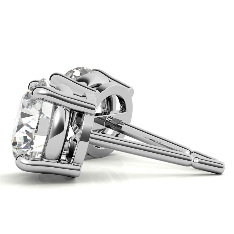 1.50 CTW Lab Grown Diamond Round Stud Earrings in 14K Solid Gold – G/vs Cert