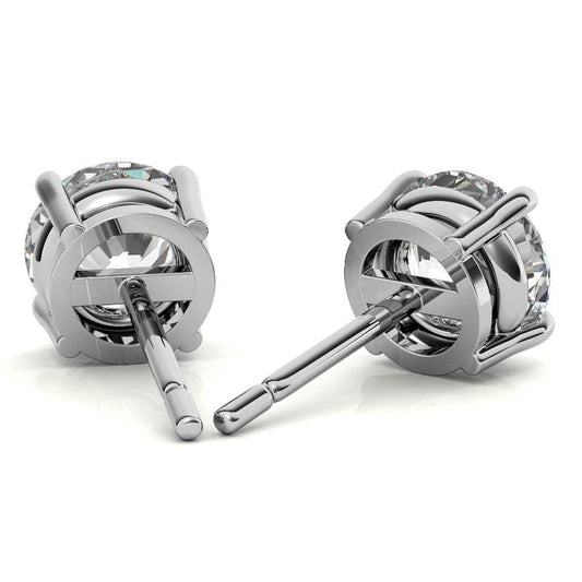 1.50 CTW Lab Grown Diamond Round Stud Earrings in 14K Solid Gold – G/vs Cert